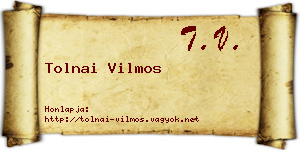 Tolnai Vilmos névjegykártya